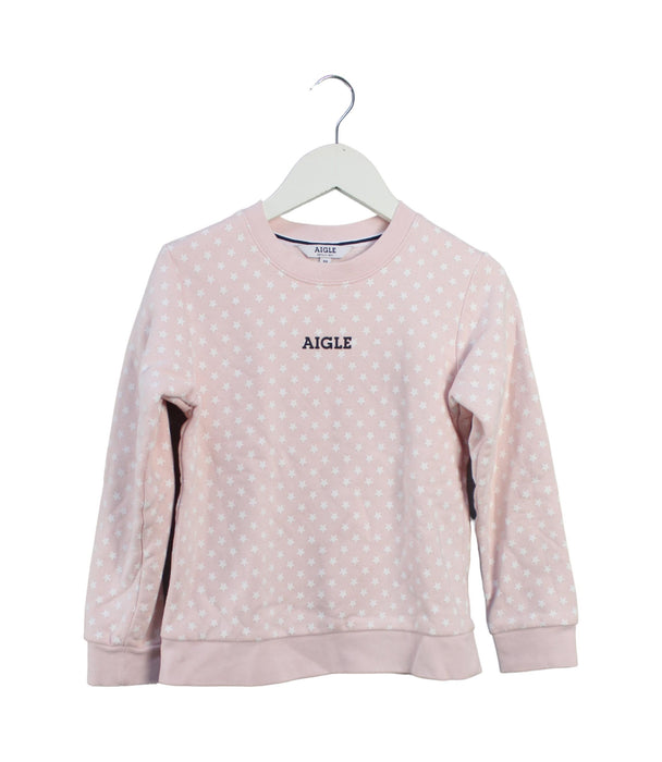 A Pink Crewneck Sweatshirts from Aigle in size 8Y for girl. (Front View)