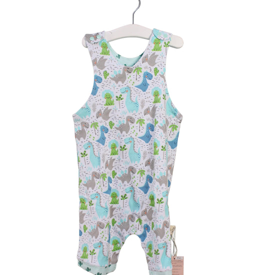 A White Sleeveless Rompers from Cotton Pigs in size 18-24M for boy. (Front View)