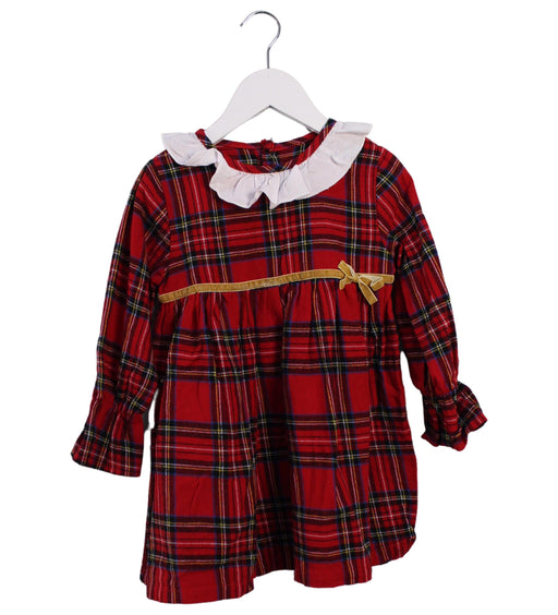 A Red Long Sleeve Dresses from Cotton Pigs in size 3T for girl. (Front View)