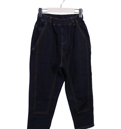 A Navy Casual Pants from Momonittu in size 6T for boy. (Front View)