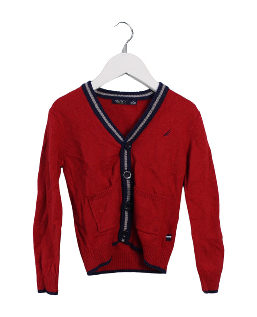 A Red Cardigans from Nautica in size 3T for boy. (Front View)