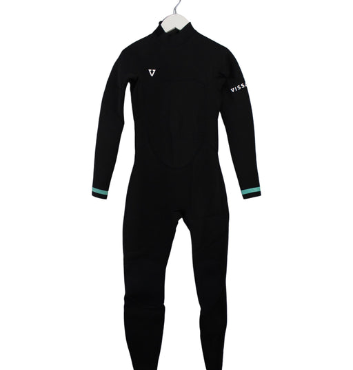A Black Wetsuits from Vissla in size 12Y for boy. (Front View)