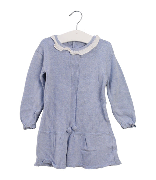 A Blue Sweater Dresses from Paz Rodriguez in size 18-24M for girl. (Front View)