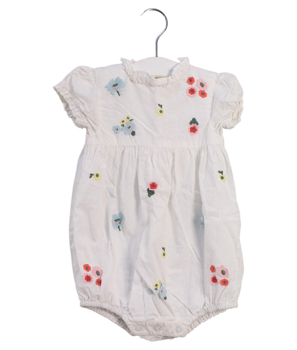 A White Short Sleeve Bodysuits from Boden in size 3-6M for girl. (Front View)