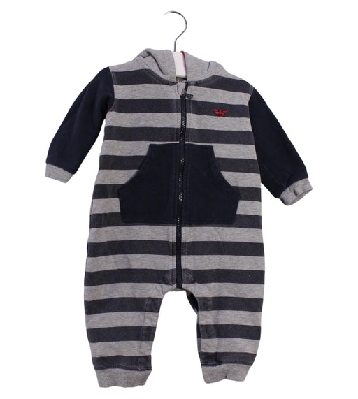 A Navy Long Sleeve Jumpsuits from Armani in size 3-6M for boy. (Front View)