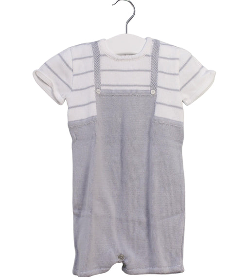A Grey Short Sleeve Rompers from Paz Rodriguez in size 6-12M for boy. (Front View)