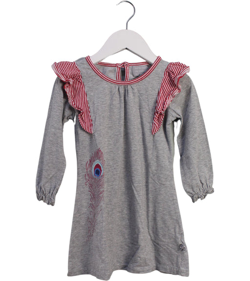 A Grey Long Sleeve Dresses from and the little dog laughed in size 4T for girl. (Front View)