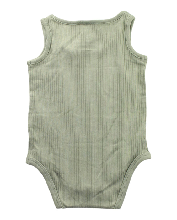 A Green Sleeveless Bodysuits from Mori in size 6-12M for boy. (Back View)