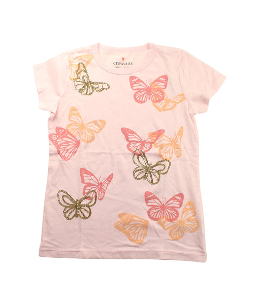 A Pink Short Sleeve T Shirts from Crewcuts in size 10Y for girl. (Front View)