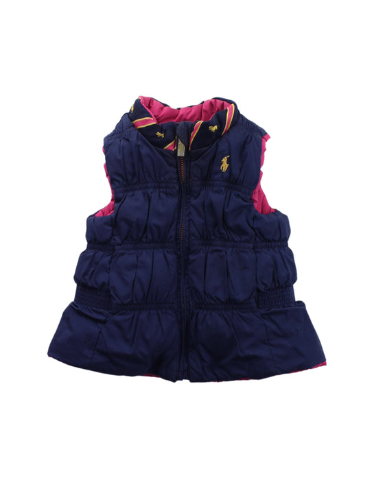 A Blue Outerwear Vests from Ralph Lauren in size 6-12M for girl. (Back View)