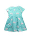 A Green Short Sleeve Dresses from Jacadi in size 3T for girl. (Back View)
