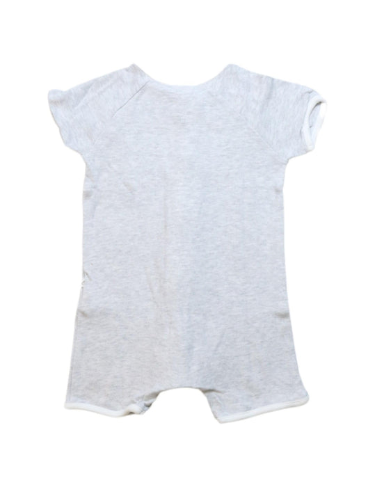 A Grey Short Sleeve Rompers from Mori in size 3-6M for boy. (Back View)