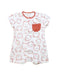 A Red Short Sleeve Rompers from Mayoral in size 6-12M for neutral. (Front View)