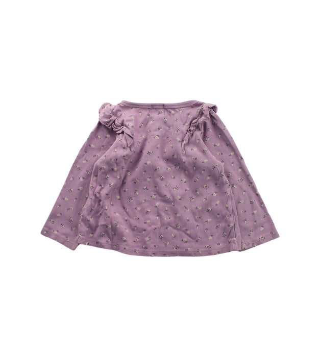 A Purple Long Sleeve Tops from Petit Bateau in size 2T for girl. (Back View)