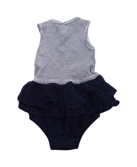 A Blue Sleeveless Bodysuits from Seed in size 12-18M for girl. (Back View)