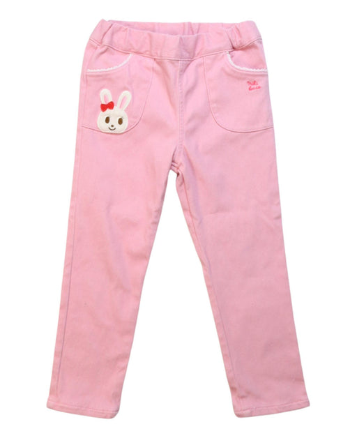 A Pink Casual Pants from Miki House in size 2T for girl. (Front View)