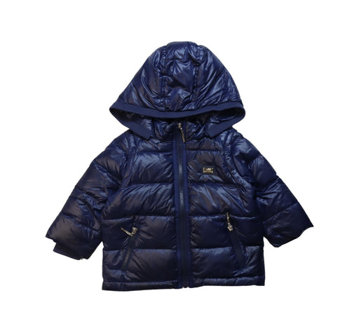 A Navy Puffer/Quilted Jackets from Nicholas & Bears in size 2T for neutral. (Front View)