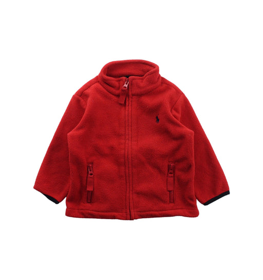 A Red Zippered Sweatshirts from Polo Ralph Lauren in size 6-12M for girl. (Front View)