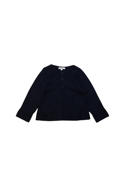 A Navy Cardigans from Jacadi in size 4T for girl. (Front View)