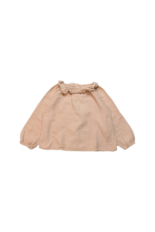 A Beige Long Sleeve Tops from Bonton in size 12-18M for girl. (Front View)