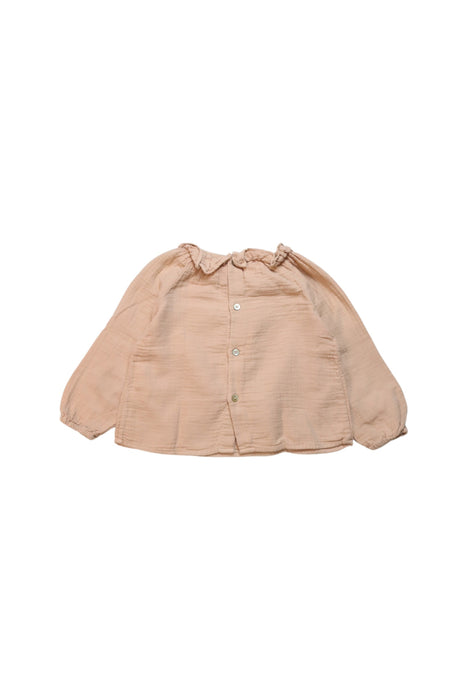 A Beige Long Sleeve Tops from Bonton in size 12-18M for girl. (Back View)