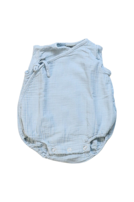 A Blue Sleeveless Bodysuits from Bonton in size 6-12M for neutral. (Front View)