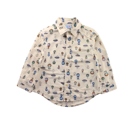 A White Long Sleeve Shirts from Bonbonnière in size 4T for boy. (Front View)