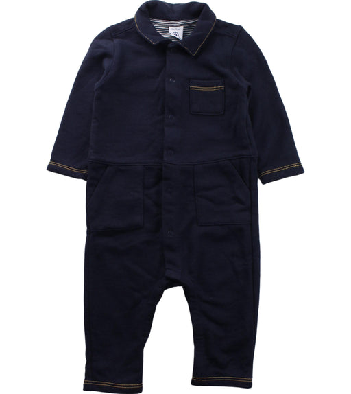 A Blue Long Sleeve Jumpsuits from Petit Bateau in size 6-12M for boy. (Front View)