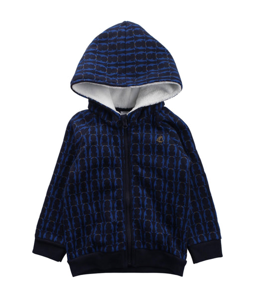 A Black Zippered Sweatshirts from Petit Bateau in size 12-18M for boy. (Front View)