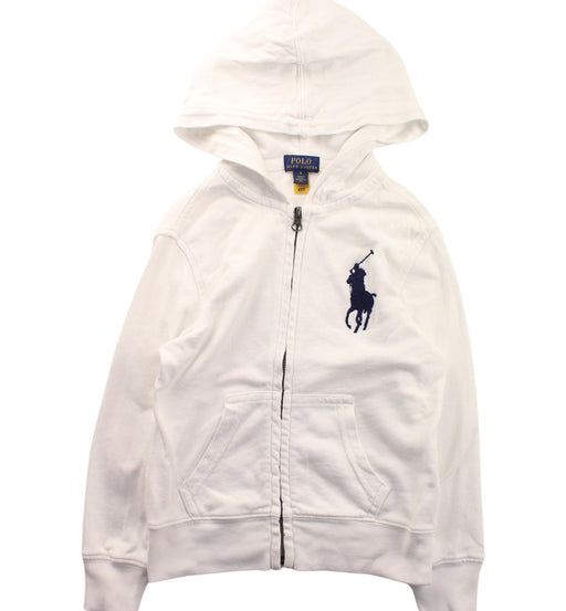 A White Zippered Sweatshirts from Polo Ralph Lauren in size 5T for boy. (Front View)