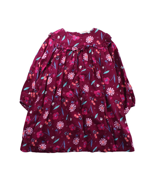 A Burgundy Long Sleeve Dresses from Jack & Milly in size 4T for girl. (Front View)