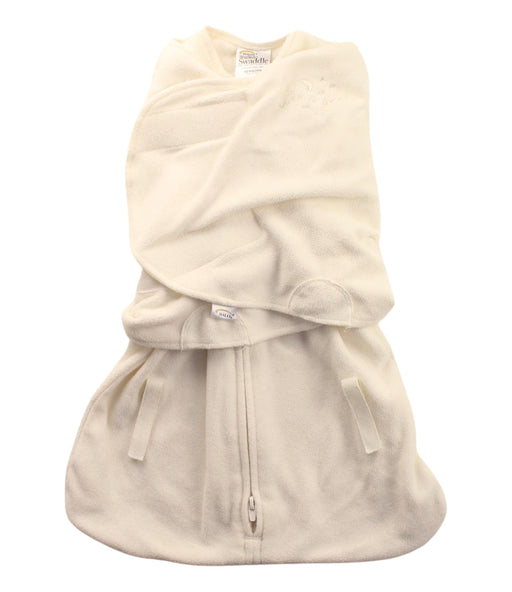 A White Swaddles from HALO in size Newborn for neutral. (Front View)