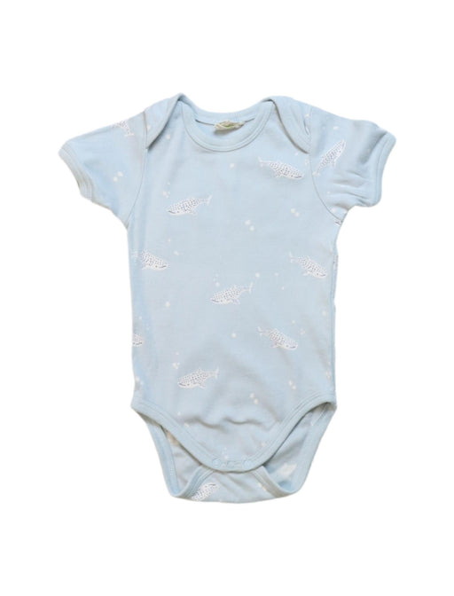 A Blue Short Sleeve Bodysuits from Nature Baby in size 3-6M for boy. (Front View)
