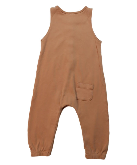 A Brown Sleeveless Jumpsuits from Quincy Mae in size 12-18M for girl. (Back View)