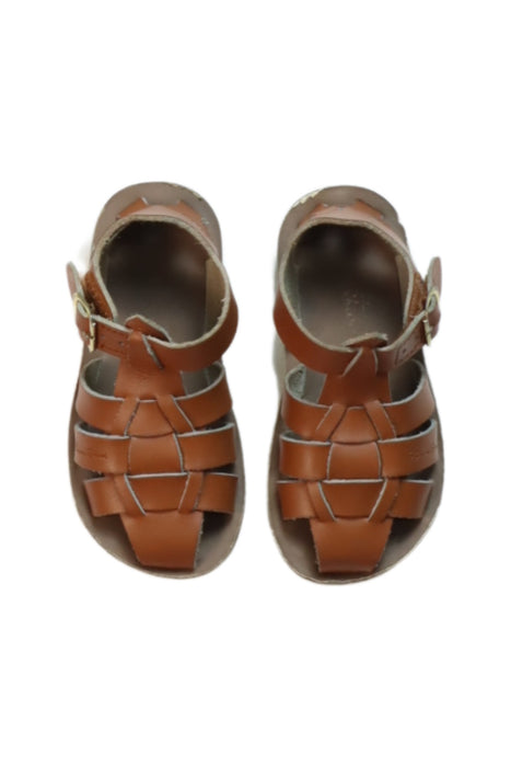 A Brown Sandals from Sun-San in size 3T for neutral. (Back View)