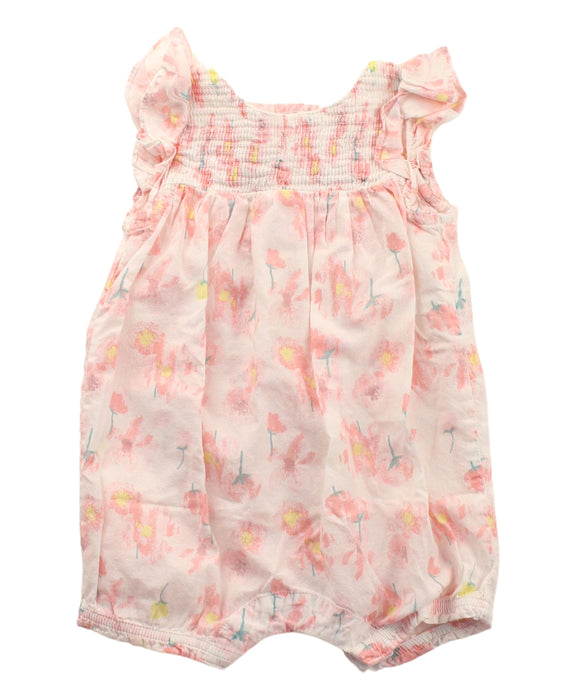 A White Short Sleeve Rompers from Petit Bateau in size 0-3M for girl. (Front View)