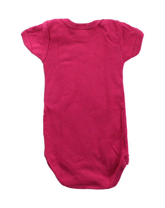 A Pink Short Sleeve Bodysuits from Petit Bateau in size 0-3M for girl. (Back View)
