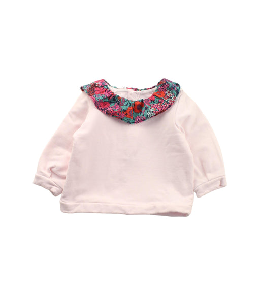 A White Long Sleeve Tops from Jacadi in size 3-6M for girl. (Front View)
