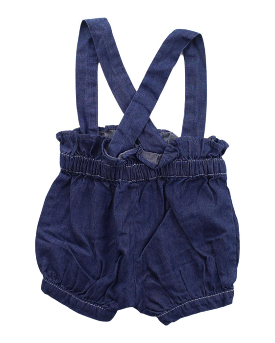 A Blue Overall Shorts from Jacadi in size 0-3M for girl. (Back View)