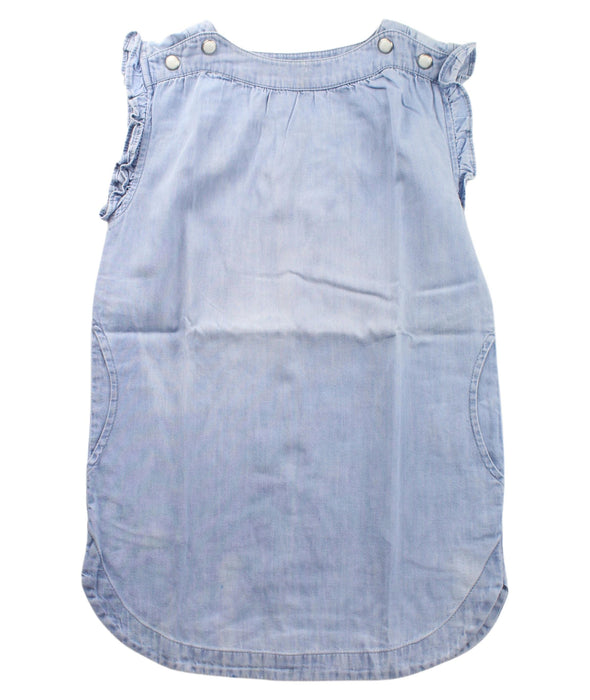 A Blue Sleeveless Dresses from Cyrillus in size 3T for girl. (Front View)