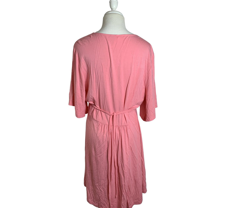 A Pink Short Sleeve Dresses from Seraphine in size XL for maternity. (Back View)