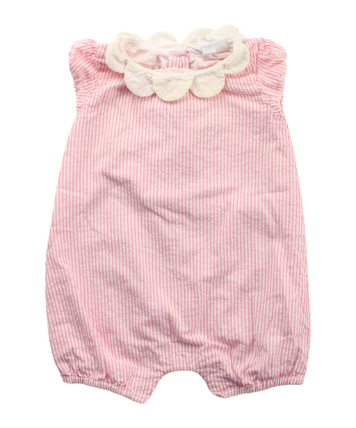 A Pink Short Sleeve Rompers from The Little White Company in size 3-6M for girl. (Front View)