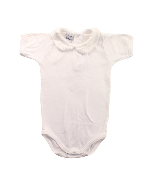 A White Short Sleeve Bodysuits from Babidu in size 12-18M for girl. (Front View)