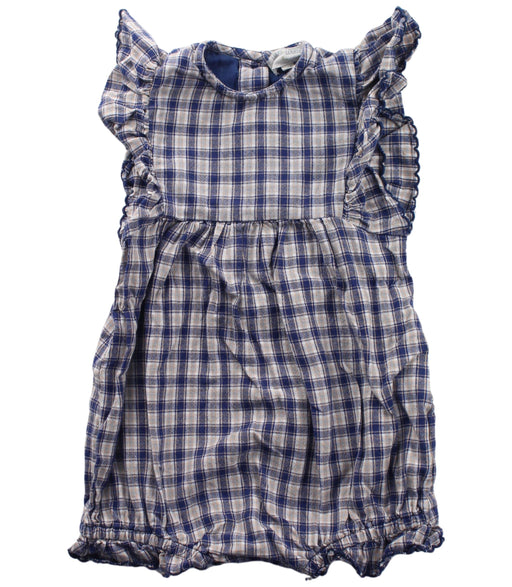 A Blue Short Sleeve Rompers from Louis Louise in size 3-6M for girl. (Front View)