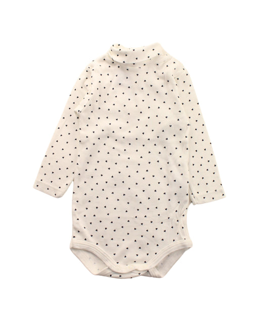 A Black Long Sleeve Bodysuits from Petit Bateau in size 3-6M for girl. (Front View)