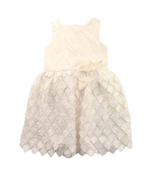 A White Sleeveless Dresses from Charabia in size 3T for girl. (Front View)