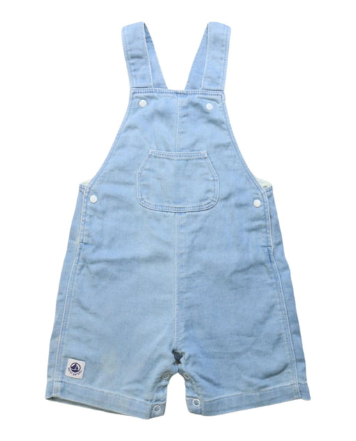 A Blue Overall Shorts from Petit Bateau in size 6-12M for boy. (Front View)