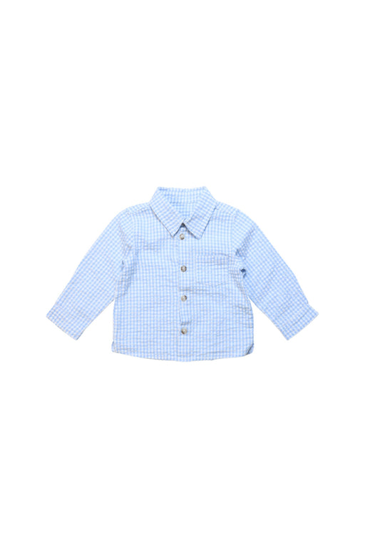 A Blue Long Sleeve Shirts from Cotton Pigs in size 6-12M for boy. (Front View)