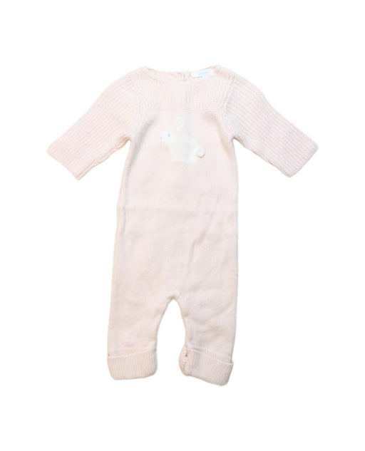 A Pink Long Sleeve Jumpsuits from Jacadi in size 0-3M for girl. (Front View)