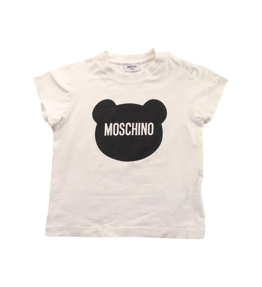 A White Short Sleeve T Shirts from Moschino in size 2T for girl. (Front View)